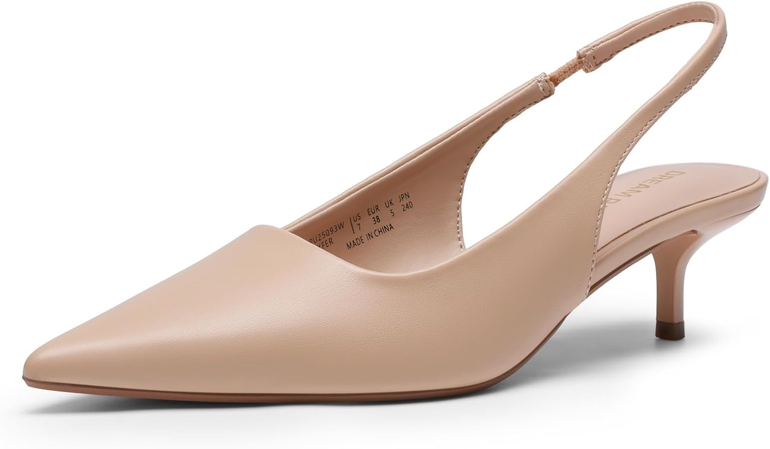 DREAM PAIRS Women's Kitten Heels Slingback Low Closed Toe Comfortable Pumps Pointed Toe Wedding P... | Amazon (US)