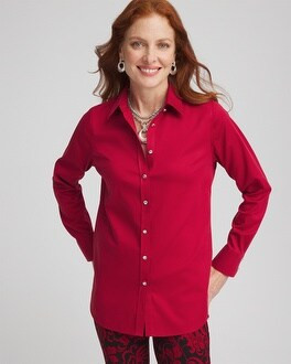 No Iron™ Sateen Rhinestone Shirt | Chico's