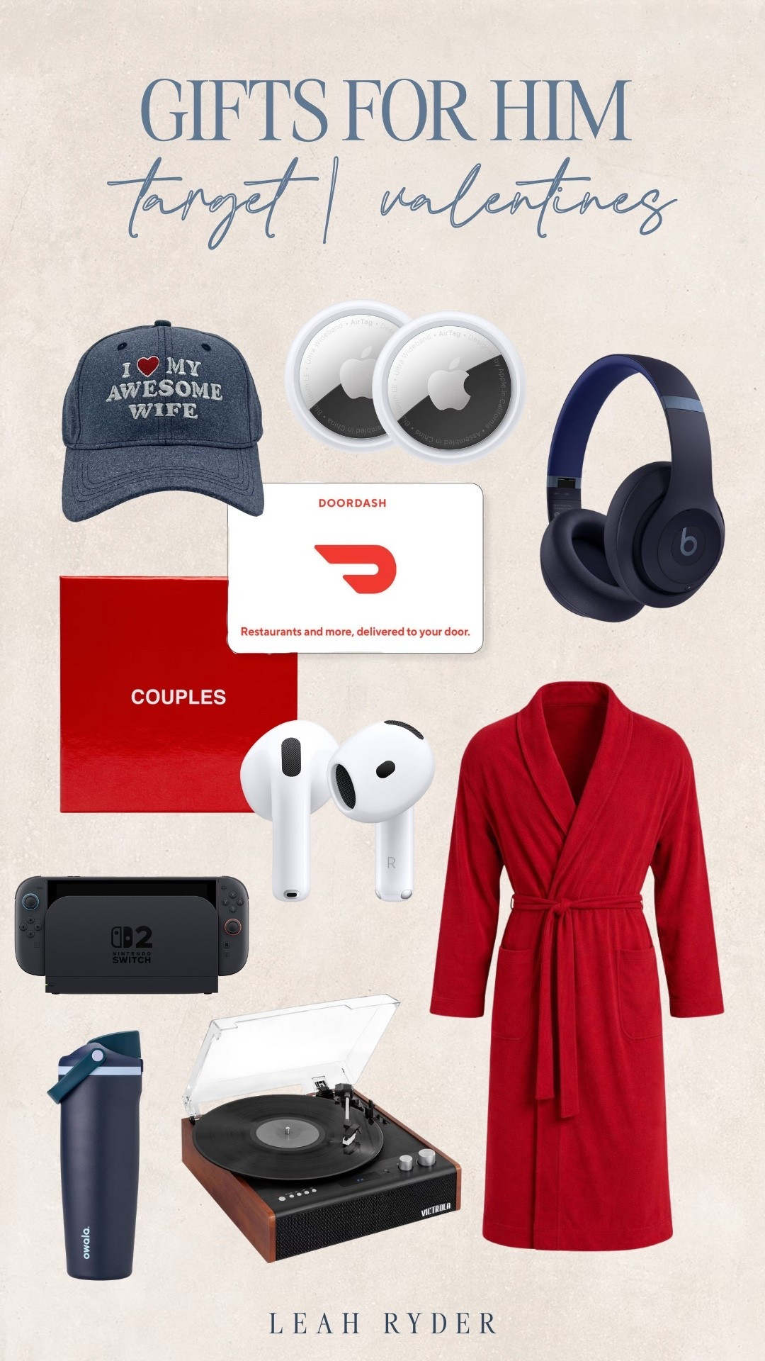 This Target Valentine’s Day gift guide for him features practical, thoughtful gifts he’ll actually use. From tech favorites like headphones and AirTags to cozy essentials like a robe and hat, these picks work for all interests. Each item is easy to gift and available at Target for convenient shopping. Perfect for Valentine’s Day gifts for husbands, boyfriends, or partners who prefer useful over flashy.

#LTKMens #LTKValentine