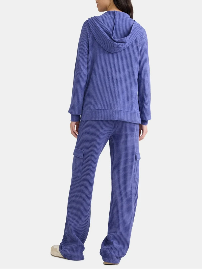 Time and Tru Women's Waffle Hoodie and Pants Set, 2-Piece, Size S-XXXL | Walmart (US)