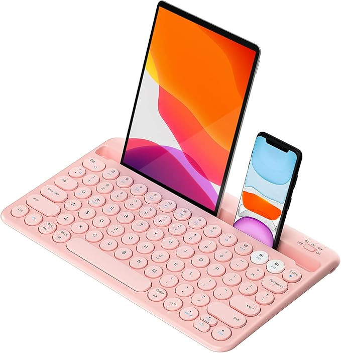 Multi-Device Bluetooth Keyboard, Samsers Rechargeable Wireless Bluetooth 5.1 Keyboard with Integr... | Amazon (US)