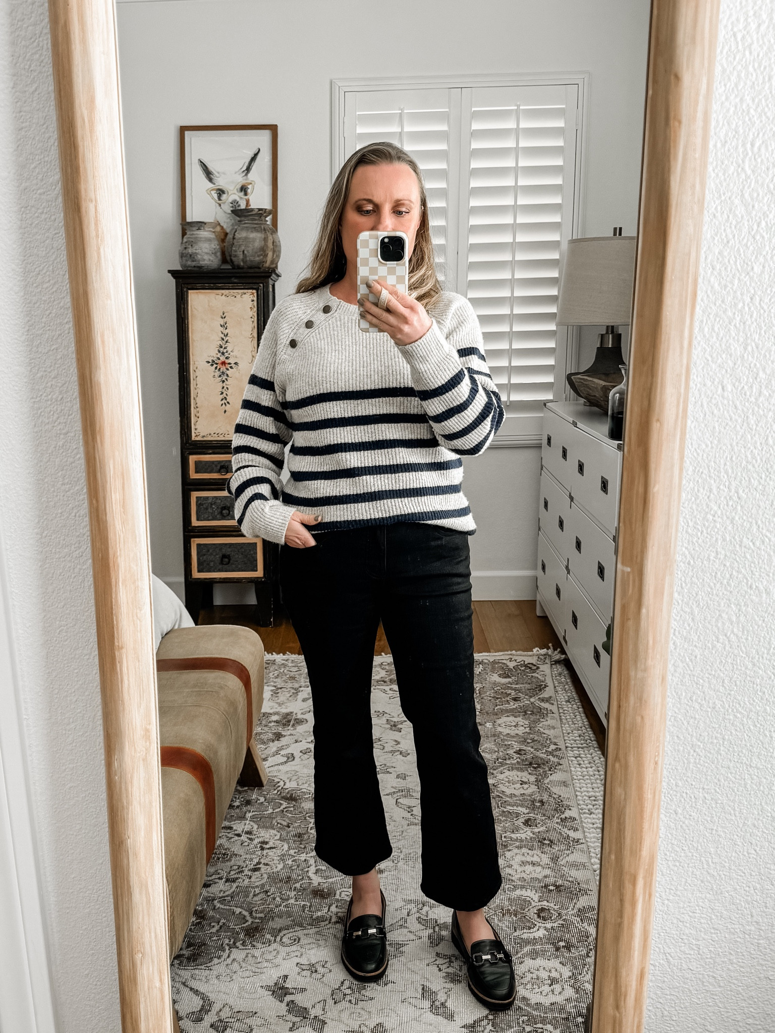 You need these jeans and this sweater!! Both on sale today!!  The jeans are 60% off with code: CYBER Wearing a 28 petite. And the sweater is 30% off today! Wearing a medium 

#LTKCyberWeek #LTKmidsize #LTKover40