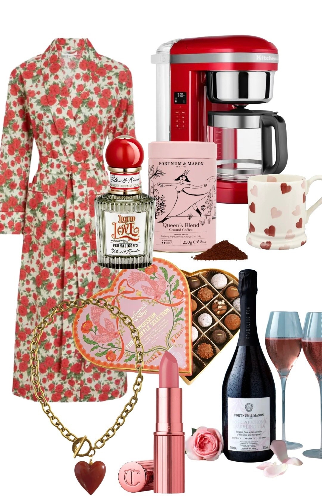 Love is in the air! 🌹 Send this to your date so he knows exactly what you’d like ❤️ 

Red Rose Liberty Print Rose - Liberty London 

Queen’s Blend Ground Coffee Tin & Rose Pouchong Alcohol Free Sparkling Tea - Fortnum and Mason

Red Drip Filter Coffee Maker (breakfast in bed?) - Kitchenaid at Argos

Heart Chocolate Box - Charbonnel et Walker at John Lewis 

Pink Hearts Mug - Emma Bridgewater

Amore Red Heart Necklace - Wolf and Badger

'Liquid Love’ Eau de Parfum - Penhaligon’s 

KISSING Lipstick - Charlotte Tilbury 

#LTKgiftguide #LTKeurope #LTKluxury