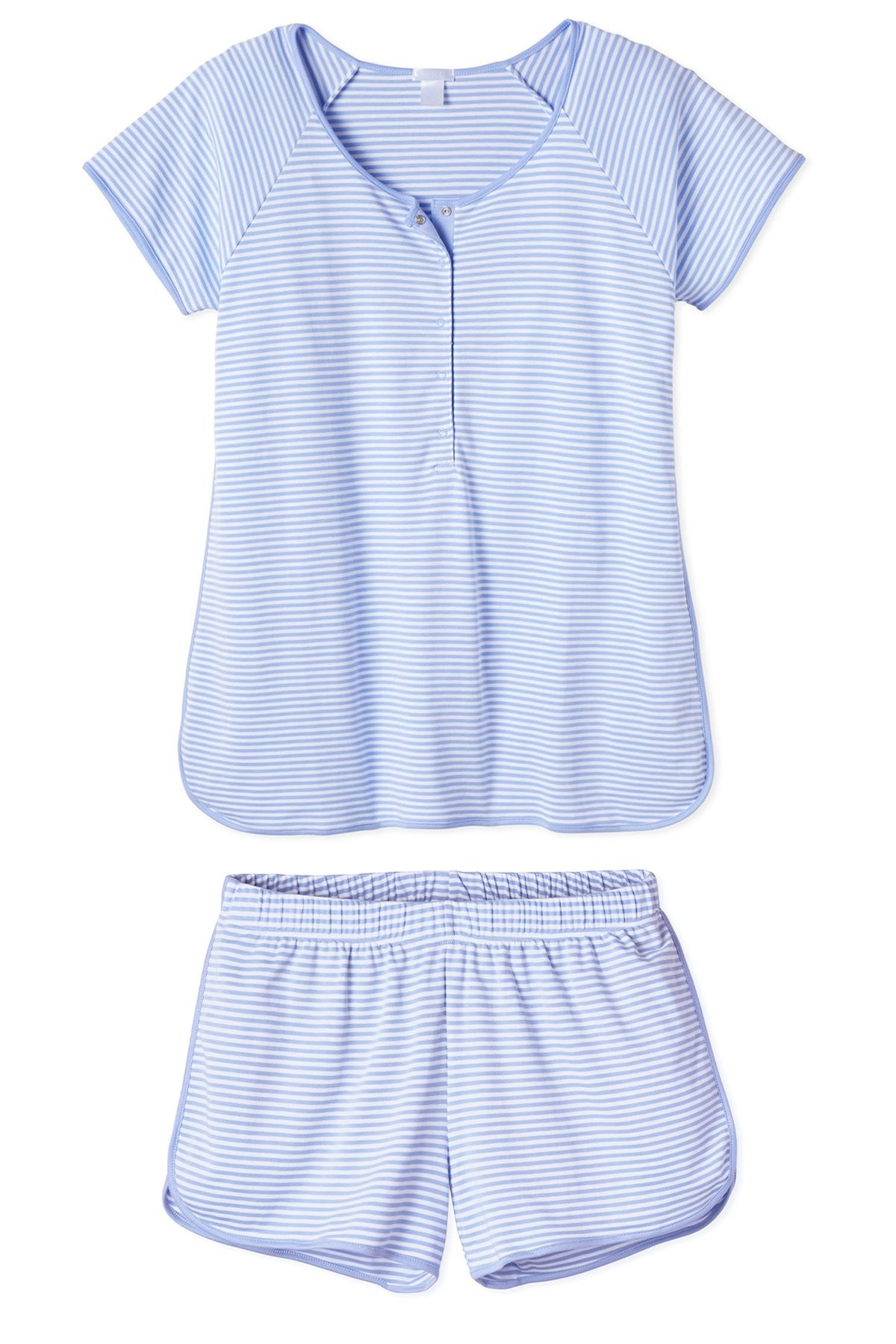 Pima Maternity Shorts Set in Hydrangea | LAKE Pajamas