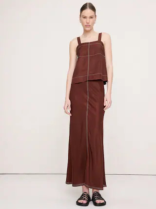 Viscose-Linen Bias-Cut Maxi Skirt | Banana Republic (US)