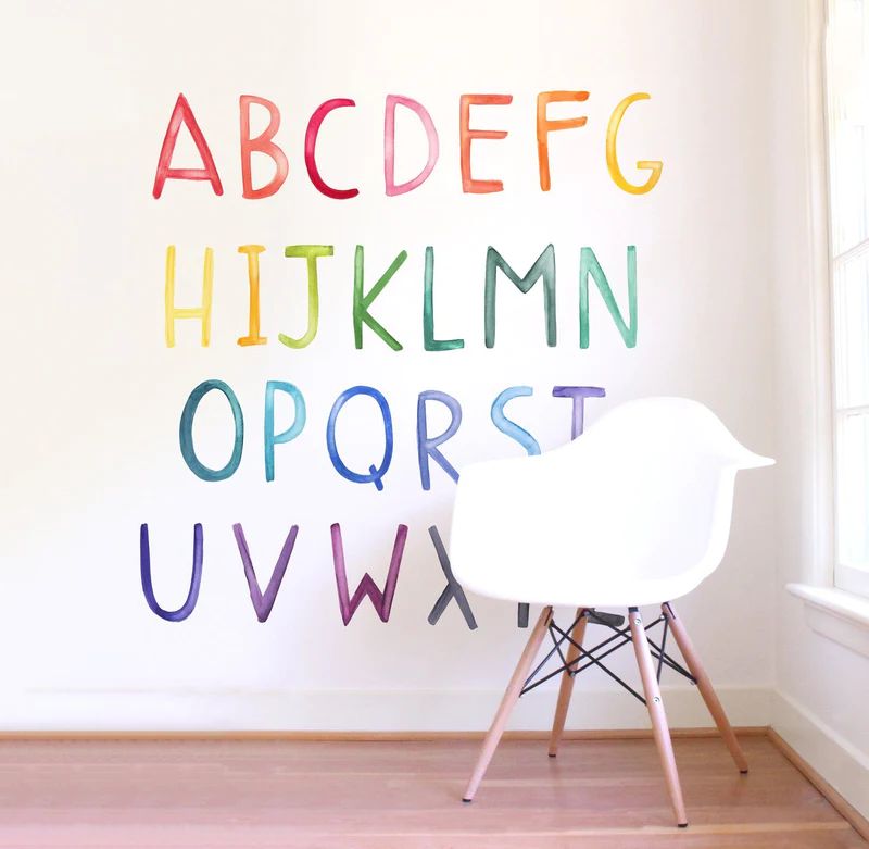 Uppercase Rainbow Letters Wall Decals | Project Nursery