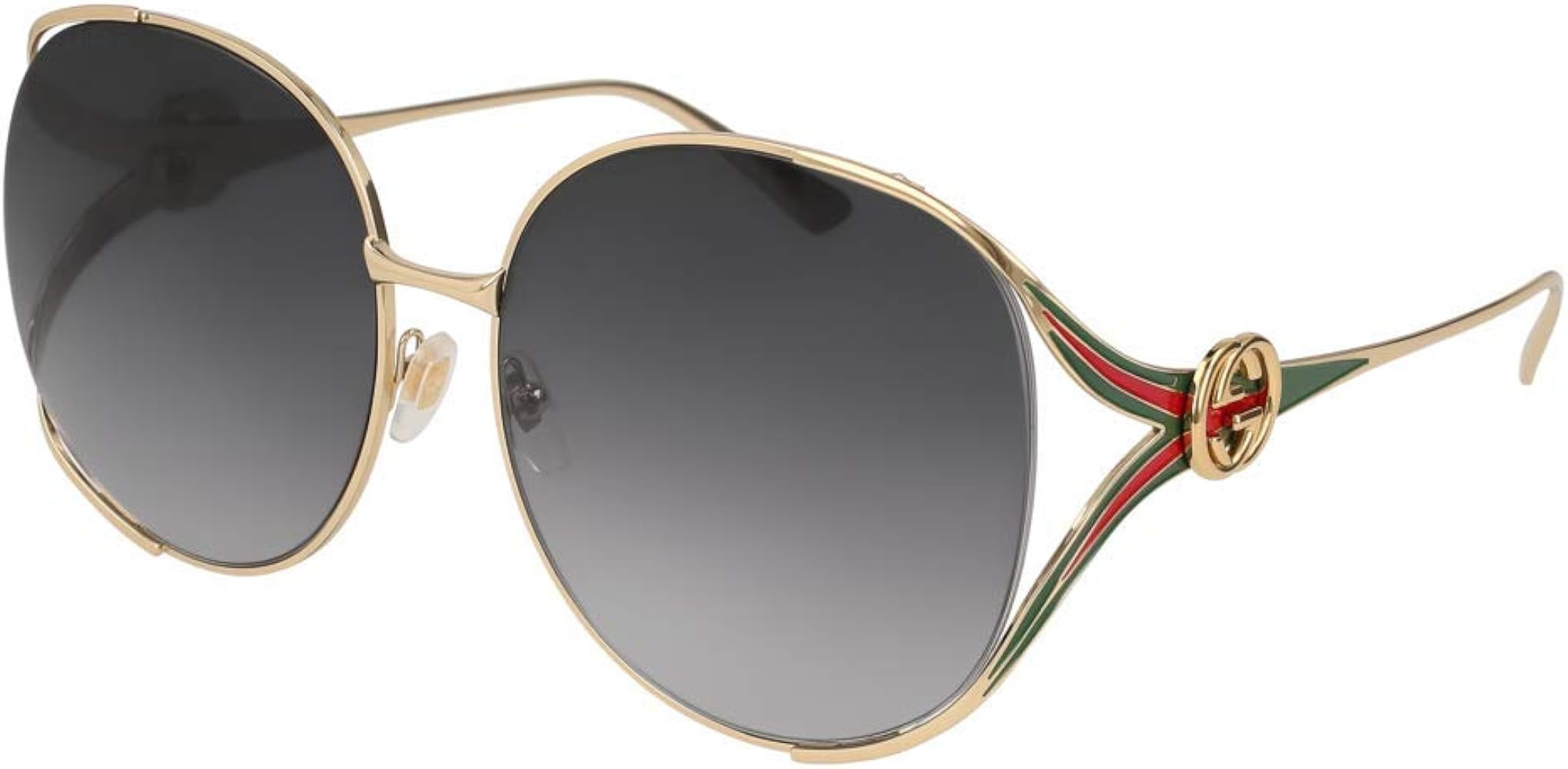 Gucci GG0225S-001-63 Rectangular Sunglasses, Gold (1/Grey), 63 | Amazon (US)