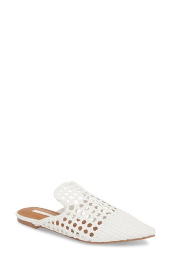 Women's Topshop Knot Woven Mule, Size 5.5US / 36EU - White | Nordstrom