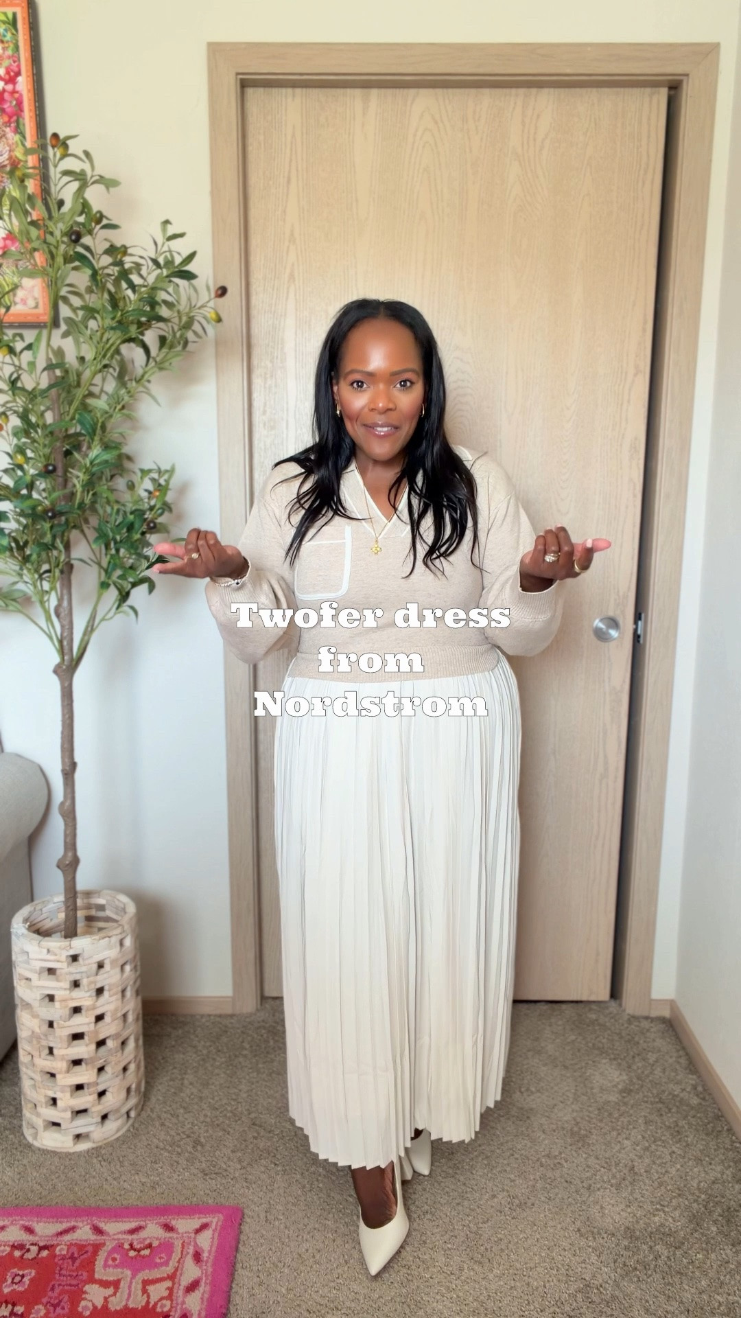 OBSESSED with this chic twofer neutral two tone color dress from Nordstrom. Wearing the size M. Great for Fall workwear or for teachers for back to school! 🏫

#LTKgrwm #LTKSaleAlert #LTKWorkwear