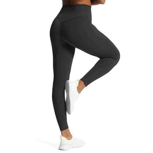 Aoxjox Workout Leggings for Women High Waisted Exercise Athletic Gym Fitness Yoga Lined Pants 26'' (Black, X-Large) | Amazon (US)