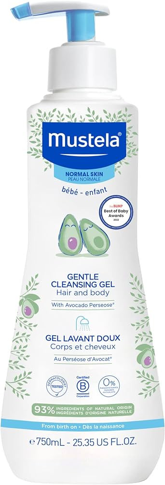 Mustela Baby Gentle Cleansing Gel - Baby Hair & Body Wash - with Natural Avocado fortified with V... | Amazon (US)