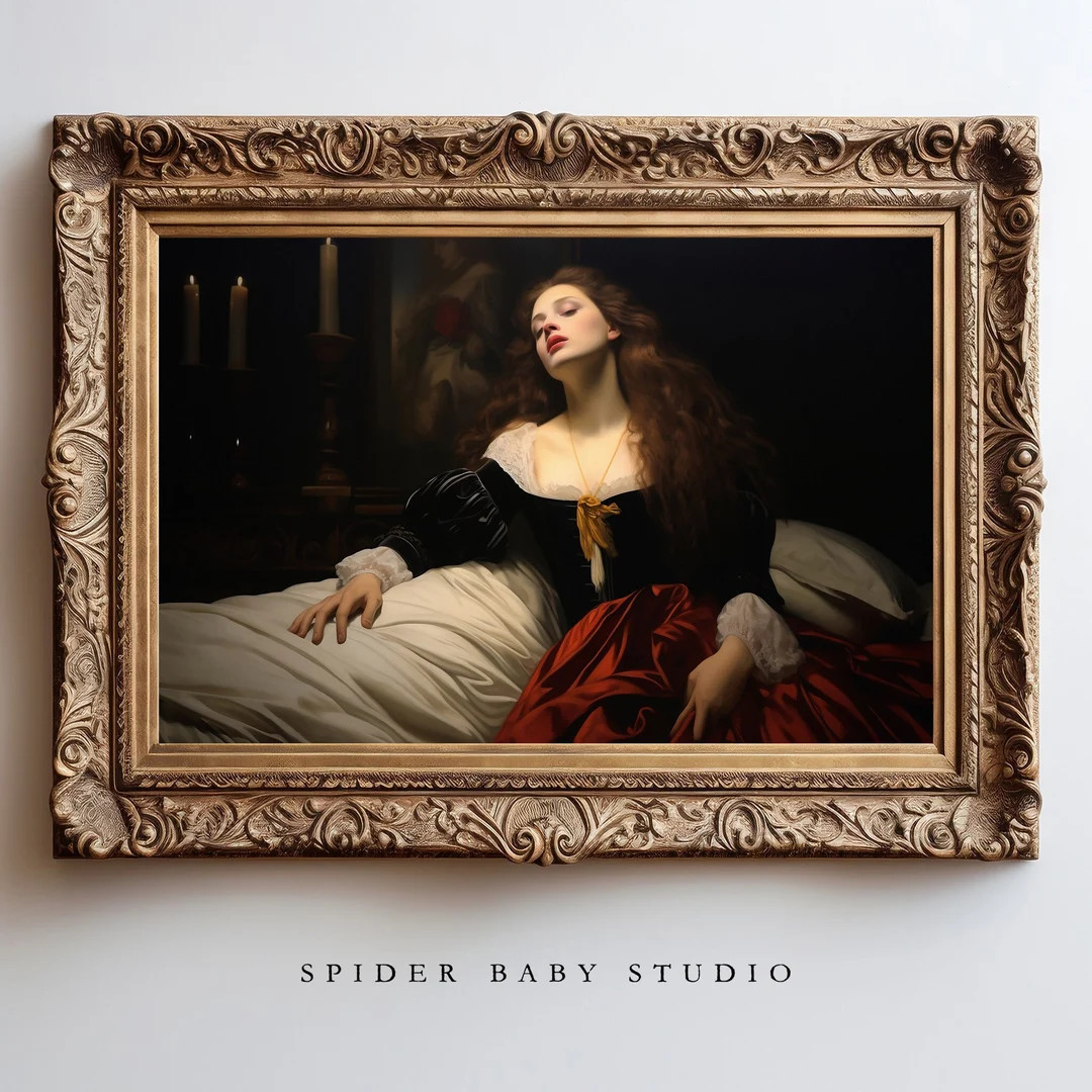 Printable Renaissance Woman Reclined Oil Painting | Etsy (US)