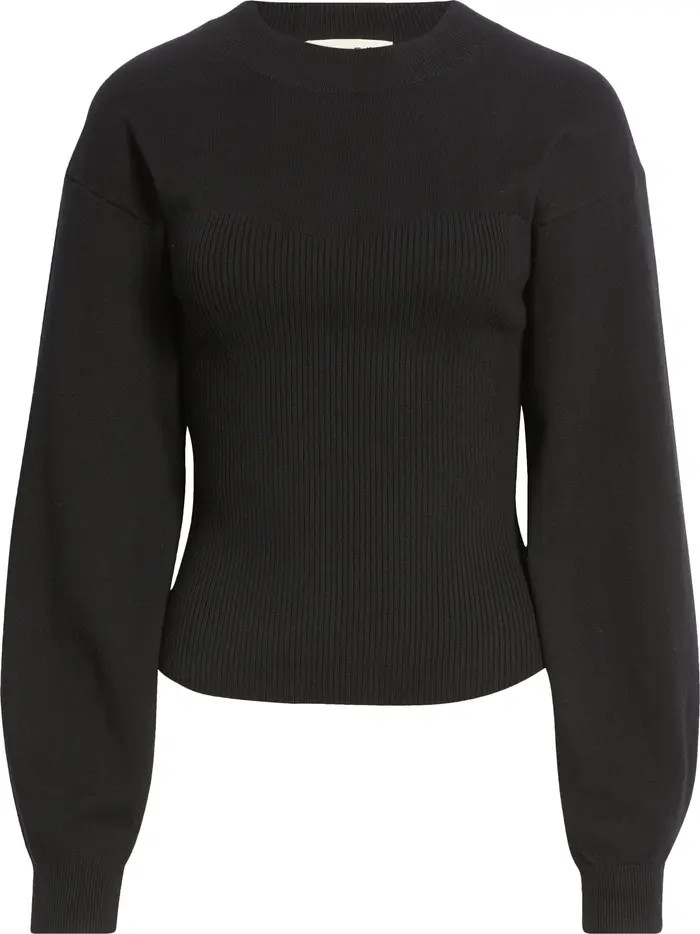 Corset Detail Cotton Blend Sweater | Nordstrom