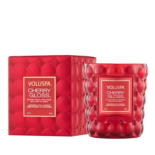 Voluspa Cherry Gloss Jar Candle, 6.5 oz, Coconut Wax Blend, Scented Candles for Home, 40 Hour Burn Time, Fruity Candle, Handcrafted in The USA | Amazon (US)