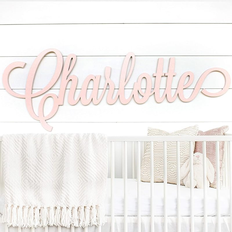 Personalized Nursery Decor - Custom Wooden Name Sign - 8 sizes available 12"-54" WIDE - Unpainted... | Amazon (US)