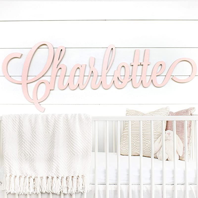 Personalized Nursery Decor - Custom Wooden Name Sign - 8 sizes available 12"-54" WIDE - Unpainted... | Amazon (US)