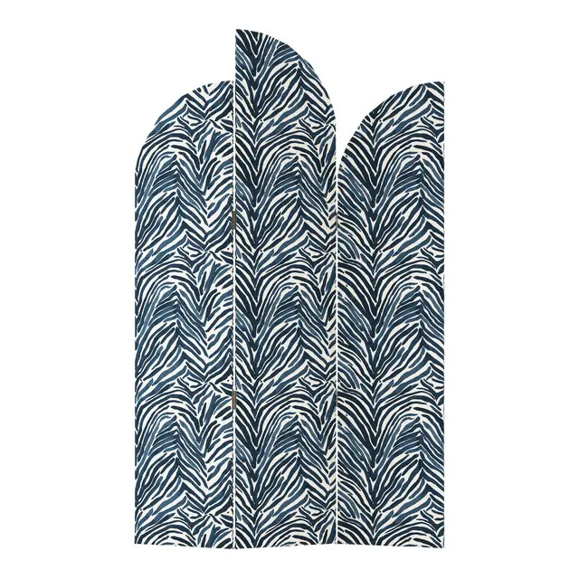 Screen, Washed Zebra Blue | Chairish