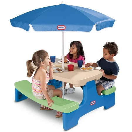 Little Tikes Easy Store Kids Picnic Table with Umbrella | Walmart (US)