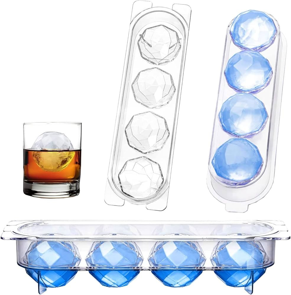 Qivine Ice Ball Maker Mold, Reusable Sphere Ice Mold Circle Ice Cube Tray for Cocktails, Plastic ... | Amazon (US)