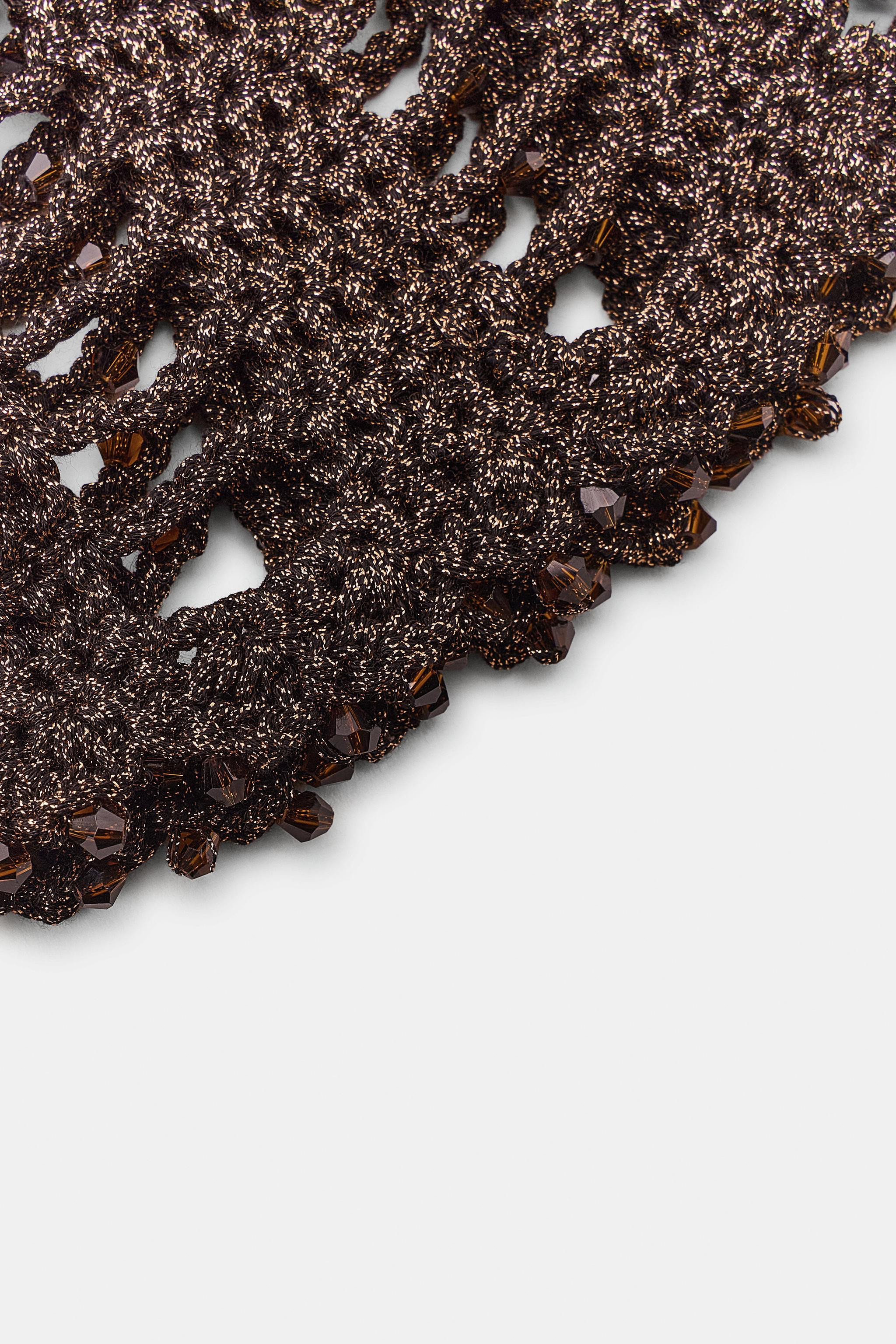 CROCHET SKULLCAP WITH BEADS | Zara UK