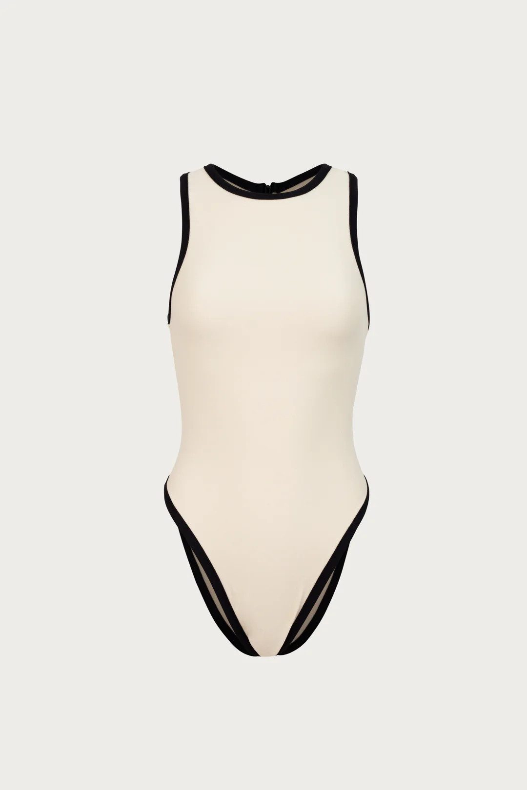 Tank One Piece (Faux Suede Cream/Black) | SAME