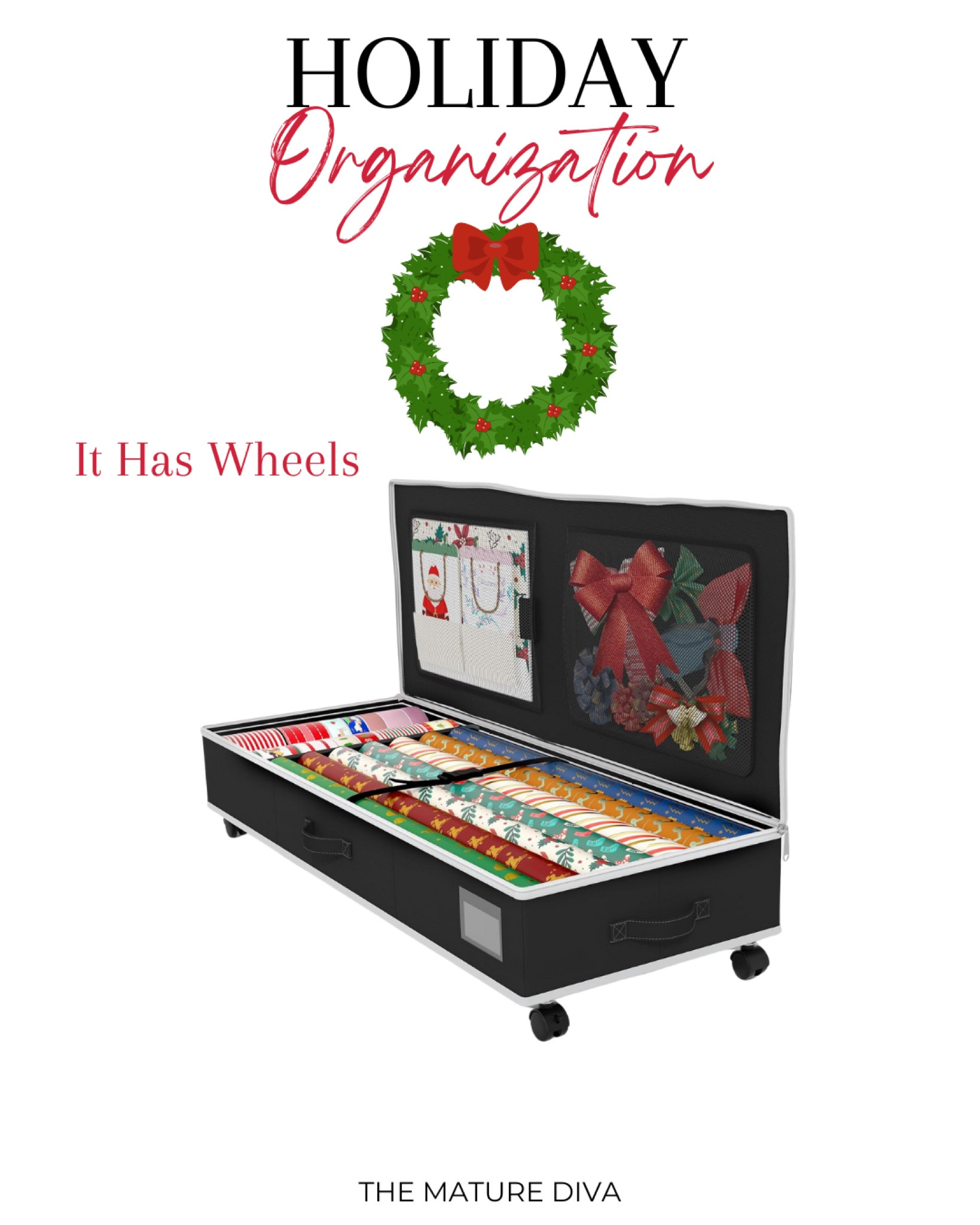 Holiday wrap and bows - All Organized!

Y’all it has wheels!

#LTKSeasonal #LTKGiftGuide #LTKHoliday