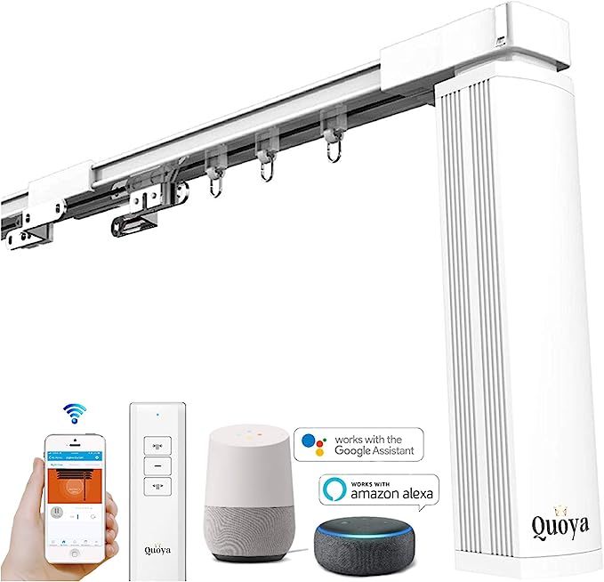 Quoya Smart Curtains System, Electric Curtain Track with Automated Rail【Motorized and Adjustabl... | Amazon (US)