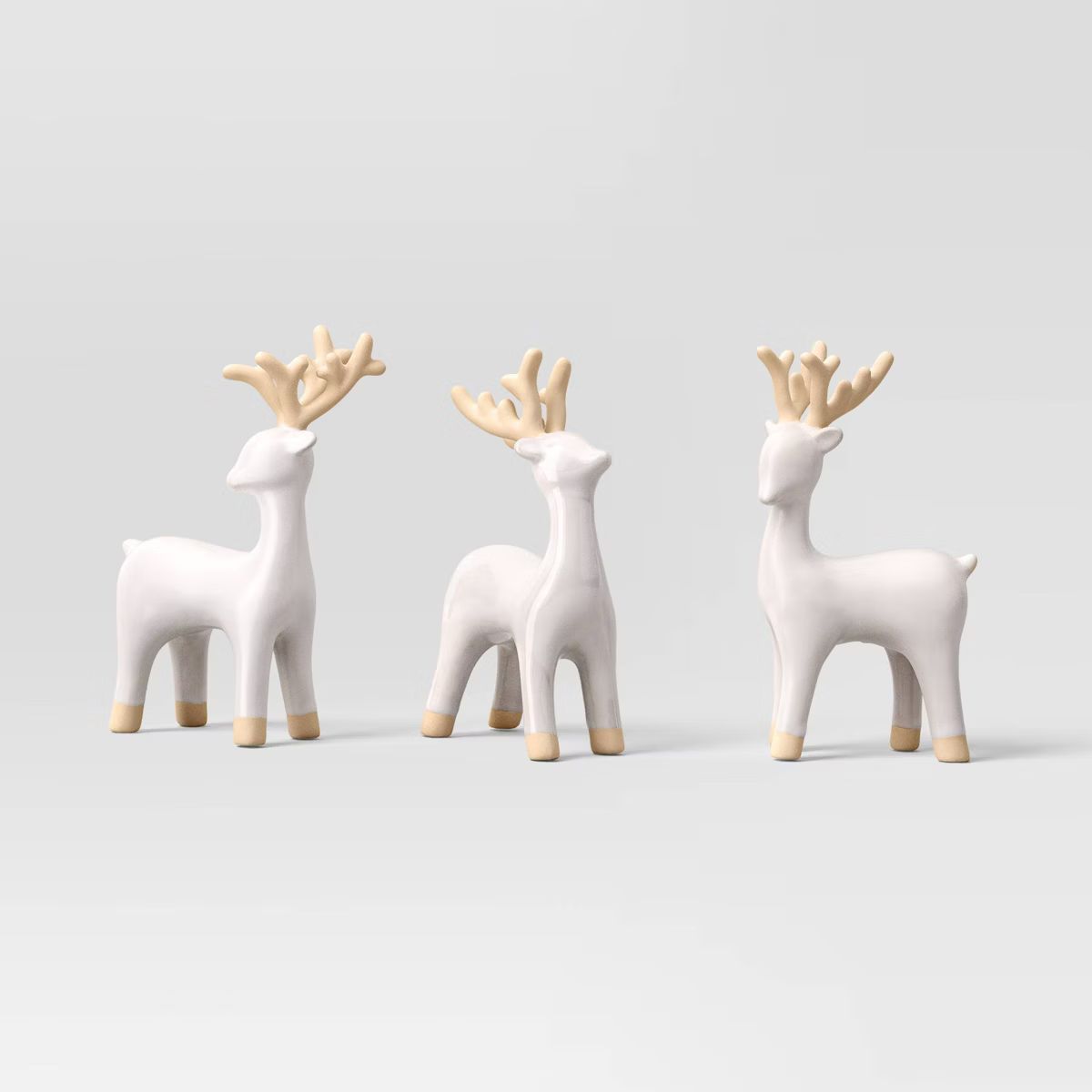 3pc Ceramic Deer Christmas Figurine Set - Wondershop™ White | Target