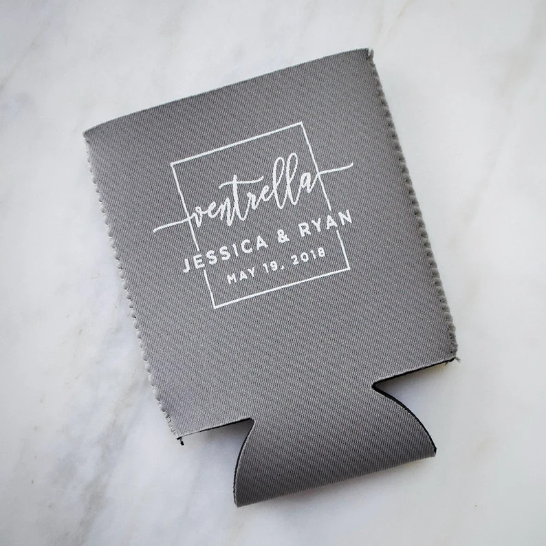 Modern Wedding Can Coolers, Contemporary Wedding, Custom Wedding Favors, Unique Can Huggers, Mono... | Etsy (US)