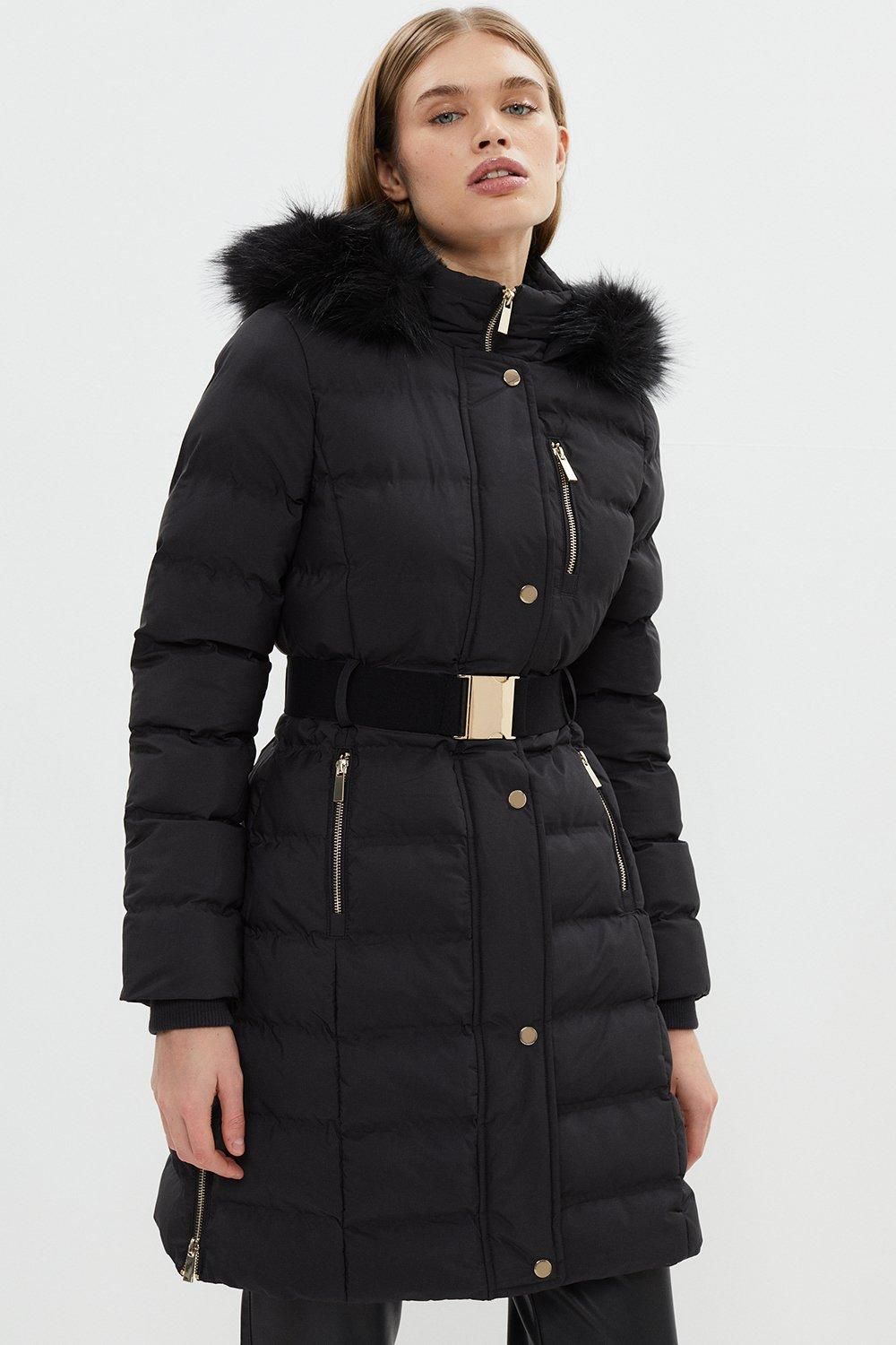 Faux Fur Hooded Puffer Mid Length Coat | Coast UK & IE