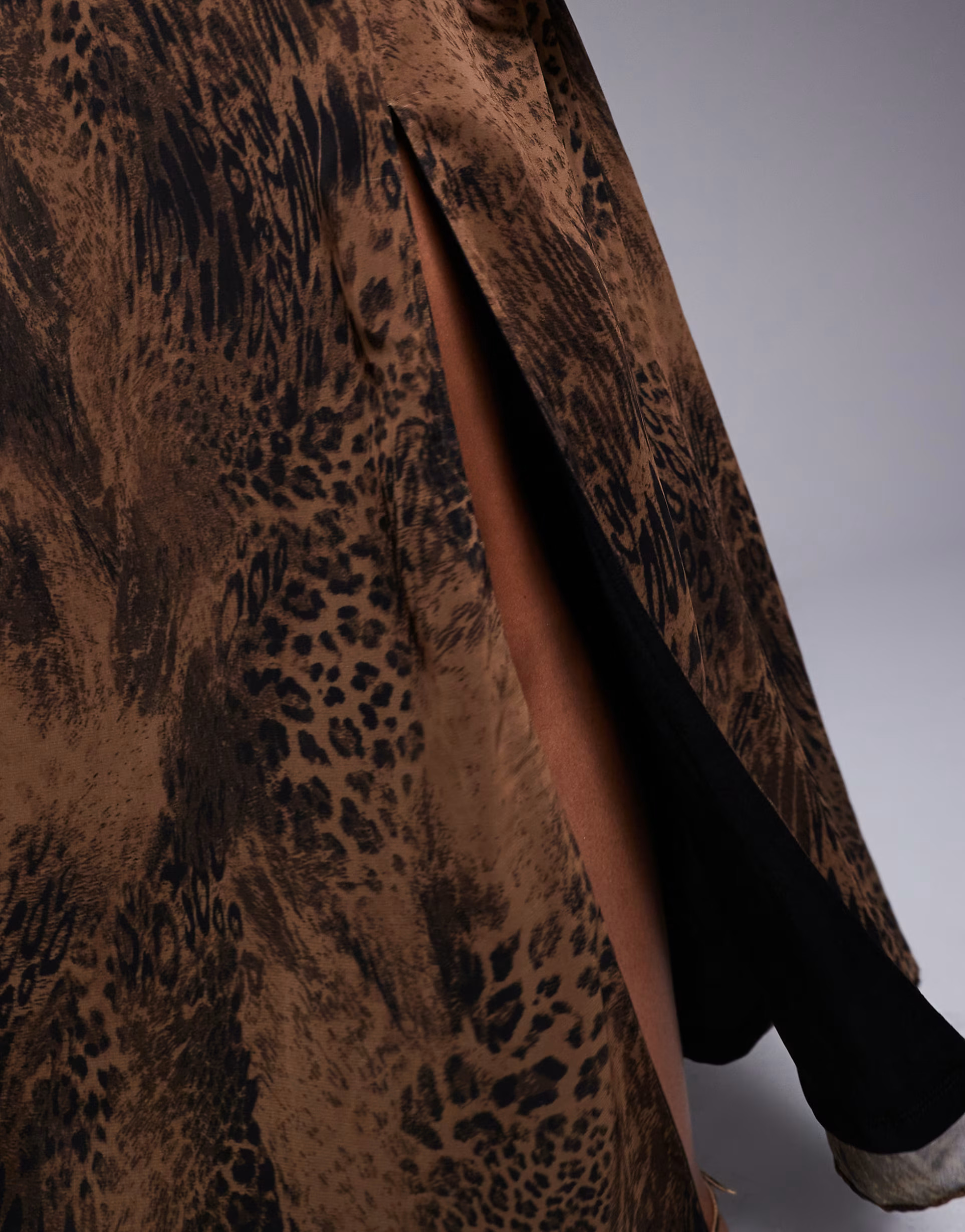 Miss Selfridge chiffon maxi dress in animal print | ASOS (Global)