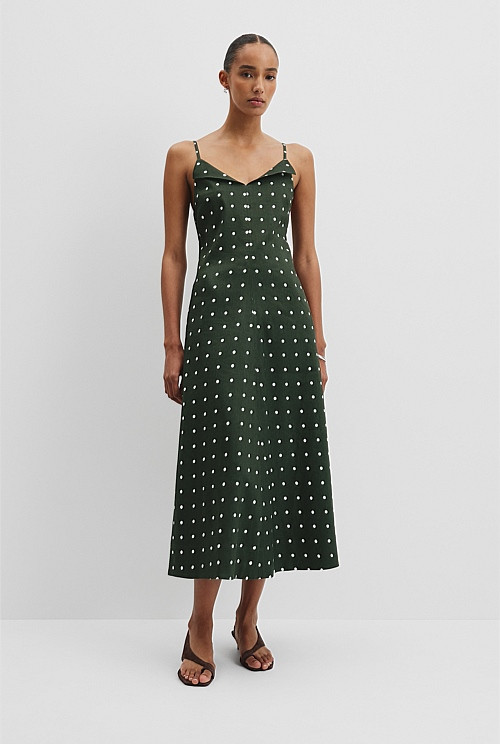 Print Stretch Slip Dress | Country Road