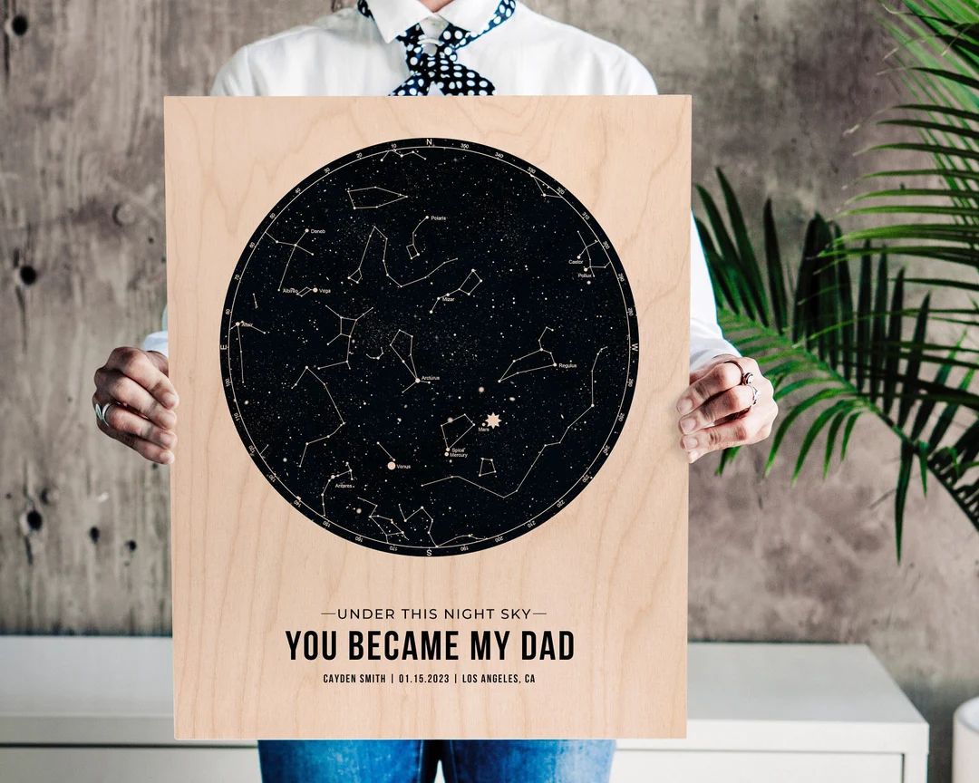 The Night You Became My Dad, Fathers Day Gift From Daughter Star Map Fathers Day Custom Gift Star... | Etsy (US)