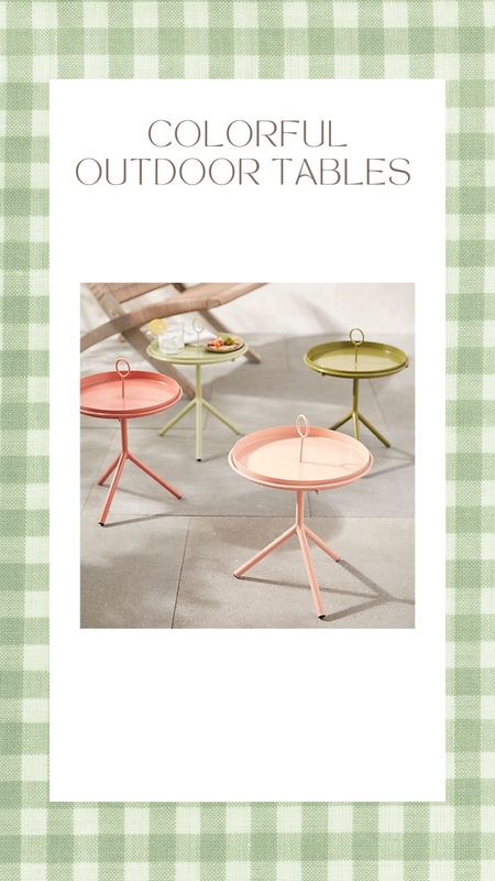 These cute little colorful tables are made for outside and are less than $50!

#LTKhome #LTKsalealert #LTKunder50