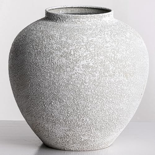 Vanselia Large Flower Vase Home Decor - Tall Farmhouse Table Vases Rustic Living Room Kitchen Bedroom Centerpieces Decorations for House Office Coffee Desk Dining Floor Shelf Gifts (Metal 11" Grey) | Amazon (US)