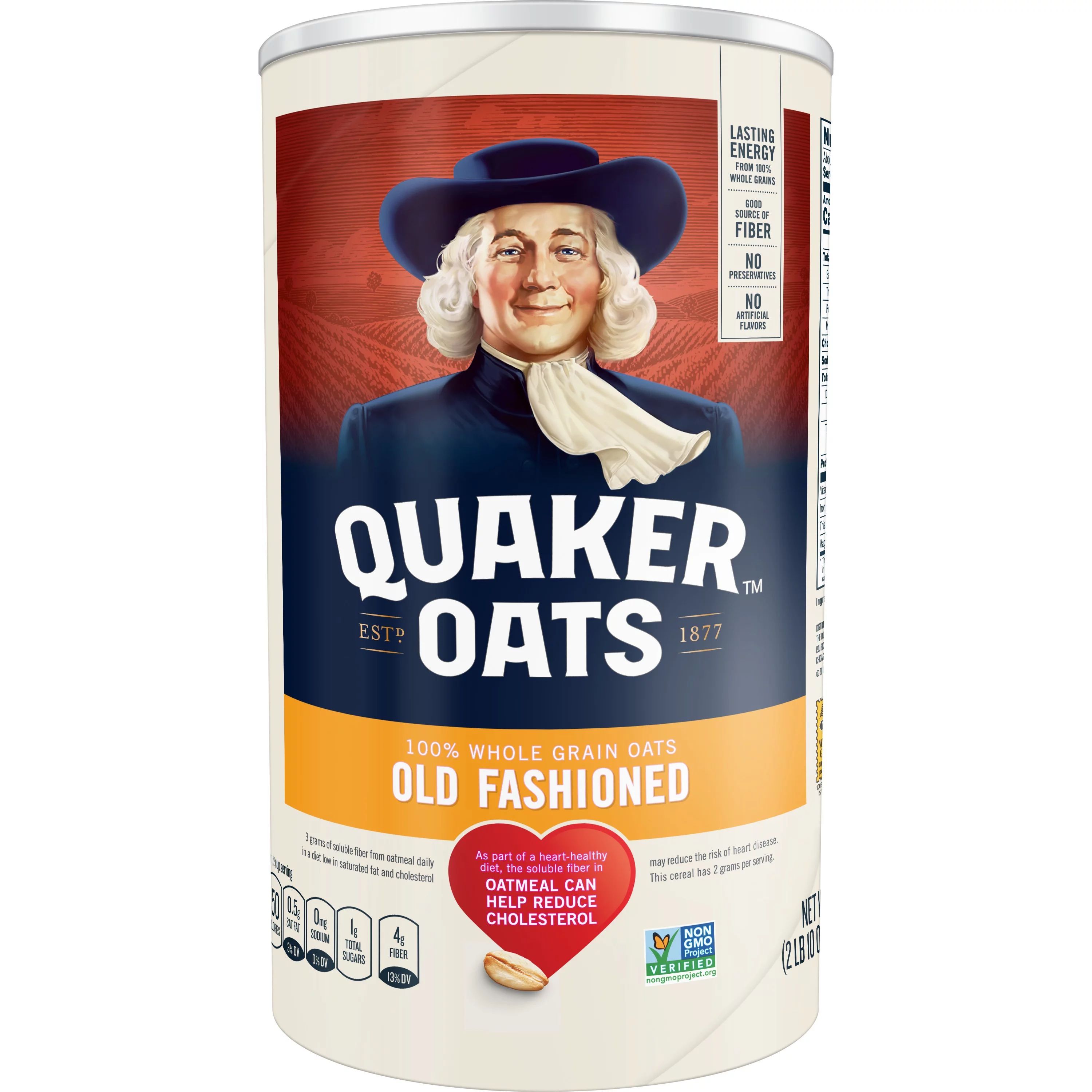 Quaker Oats, Old Fashioned Oatmeal, 42 oz Canister | Walmart (US)