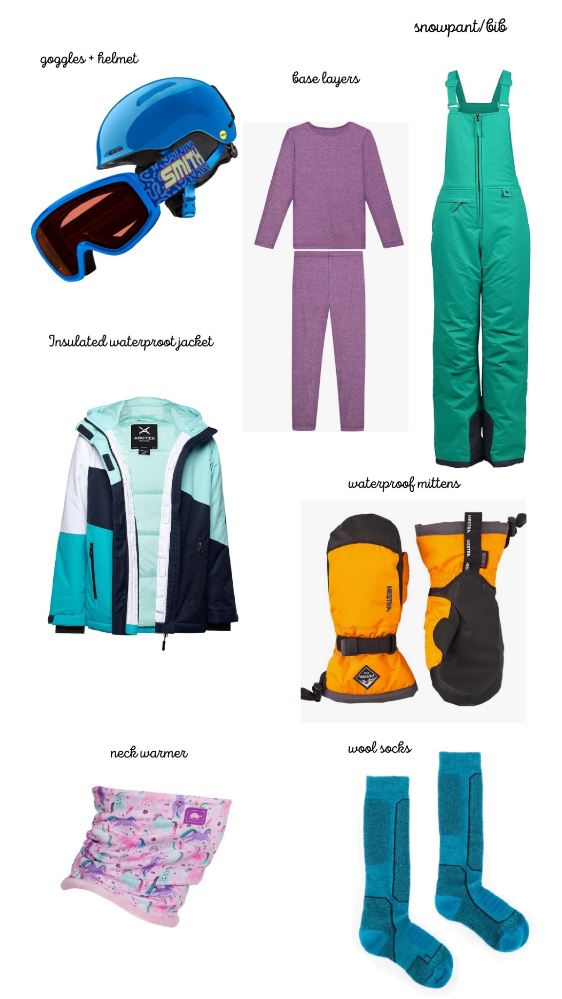 Headed to ski or ride? Here are the essentials your kid will be to stay warm and dry. 

❄️helmet + goggle 
❄️snowpant
❄️ base layers 
❄️ ski jacket 
❄️ wool blend socks 
❄️ waterproof mittens 
❄️ neck warmer 

#LTKfamily