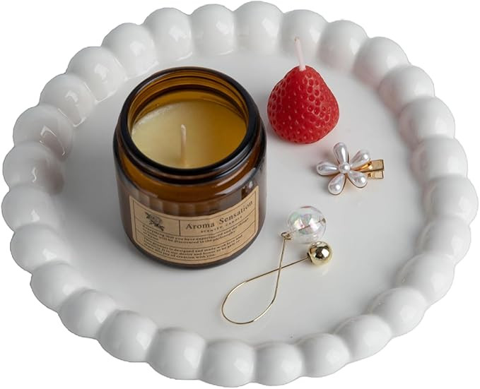 Ceramic Jewelry Tray,Perfume Trinket Dish,Ring Key Bowl Vanity Cute Room Decor Aesthetic, Birthda... | Amazon (US)