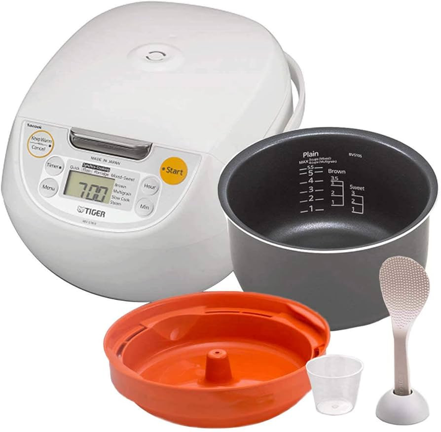 Tiger Japan Made Synchro-Cooking 5.5-Cup Micom Rice Cooker and Warmer with 10 Cooking Menu Settin... | Amazon (US)
