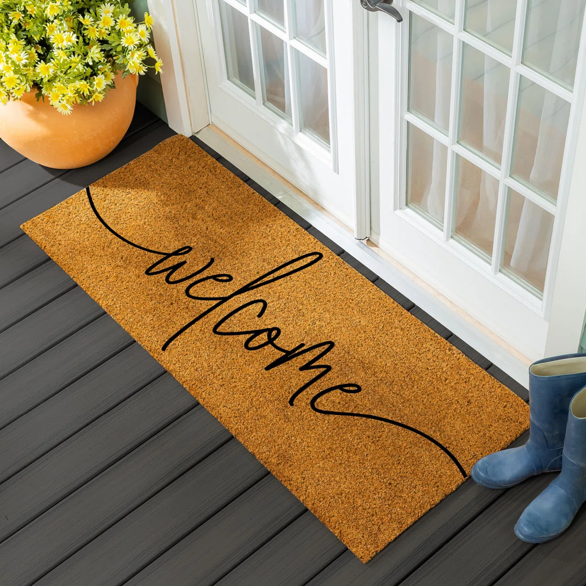 60" x 24" Coastal Coir Welcome Door Mat | Wayfair North America