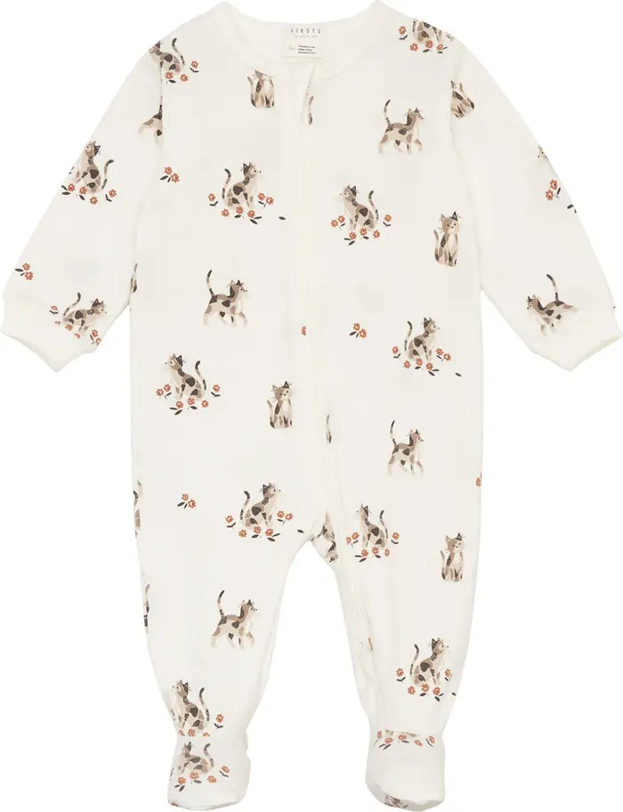 Kittens Stretch Organic Cotton Footie | Nordstrom