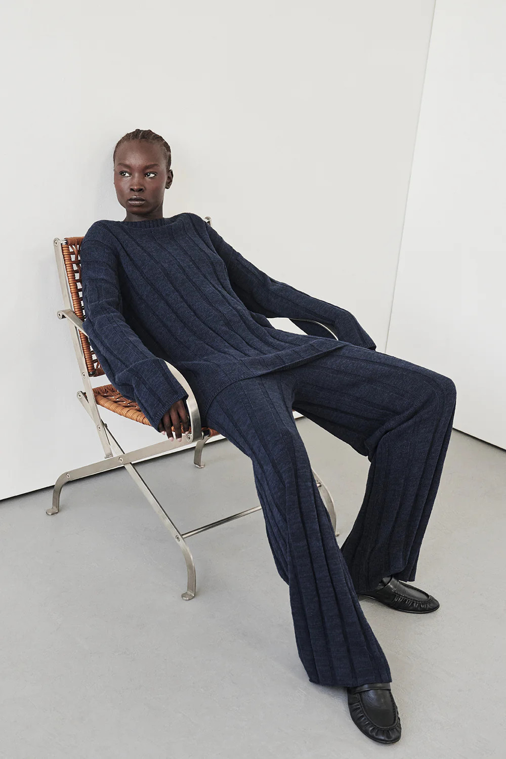 JAZZ INDIGO WIDE LEG KNIT PANT | DISSH