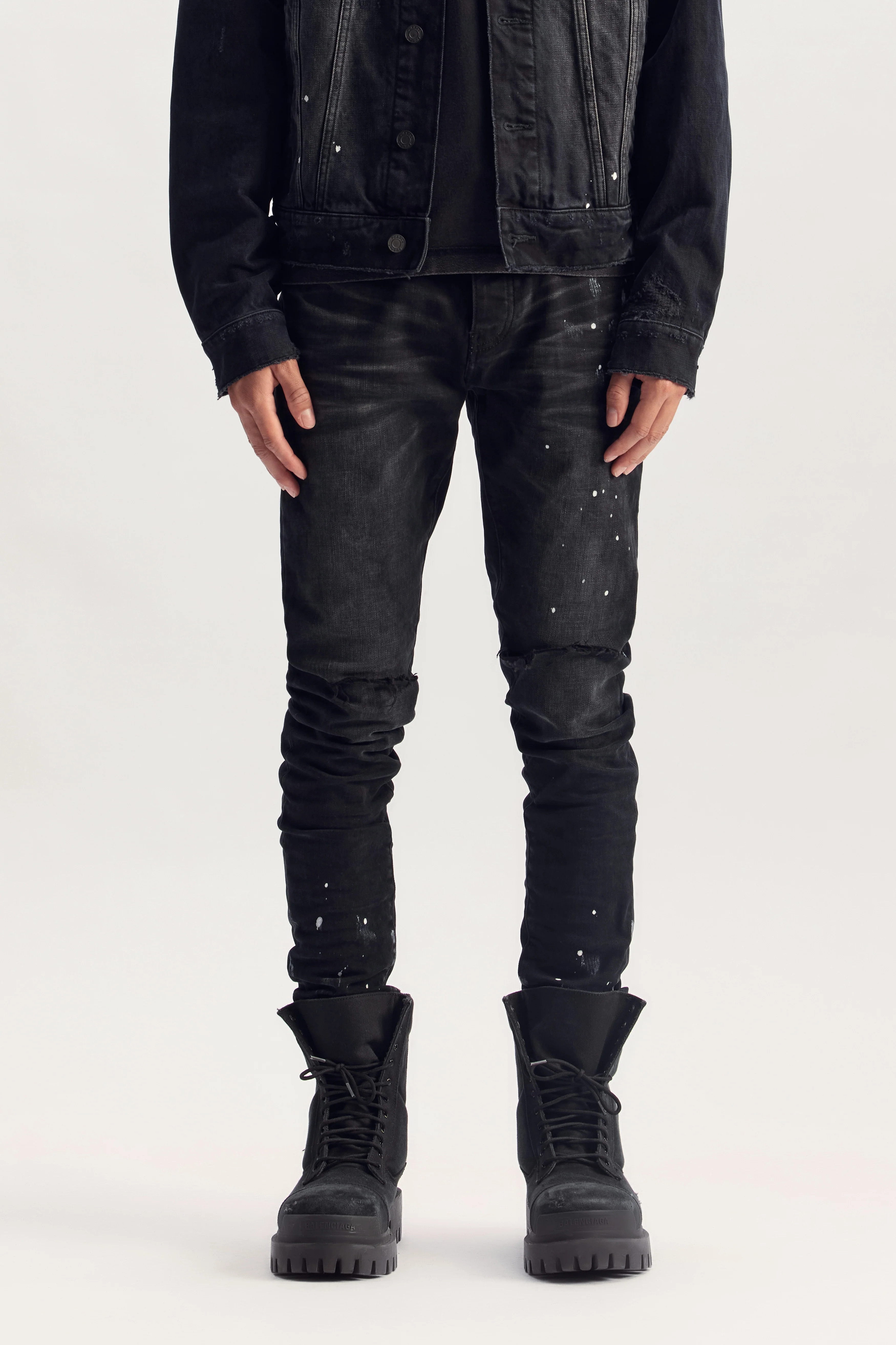 P001 Black Resin Knee Slit | Purple Brand