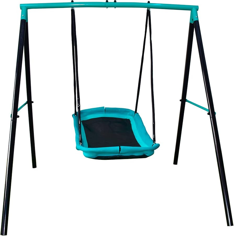 Amazon.com: Swing Set - 70" Swing Sets for Backyard, Sturdy Steel Frame for Up to 2 Children Sauc... | Amazon (US)