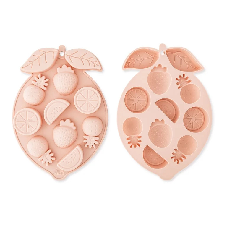 Thyme & Table 2-Piece Silicone Fruit Shaped Ice Trays - Pink | Walmart (US)