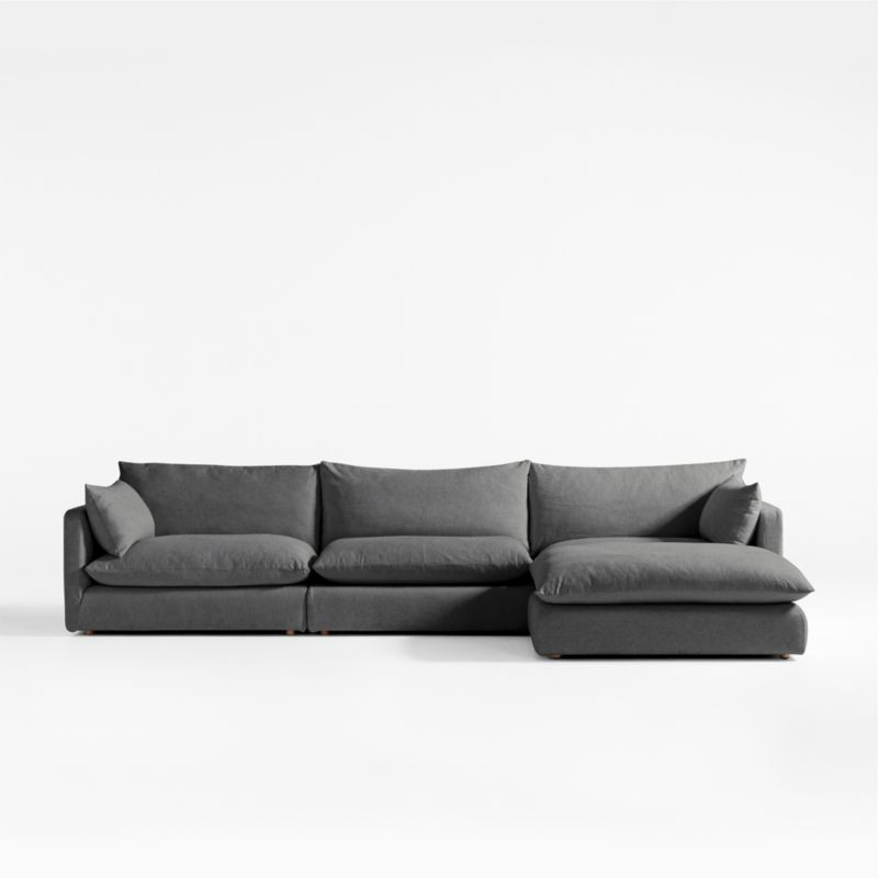 Unwind Modular 4-Piece Slipcovered Reversible Sectional Sofa | Crate & Barrel | Crate & Barrel