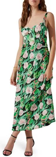 Floral Corset Satin Dress | Nordstrom