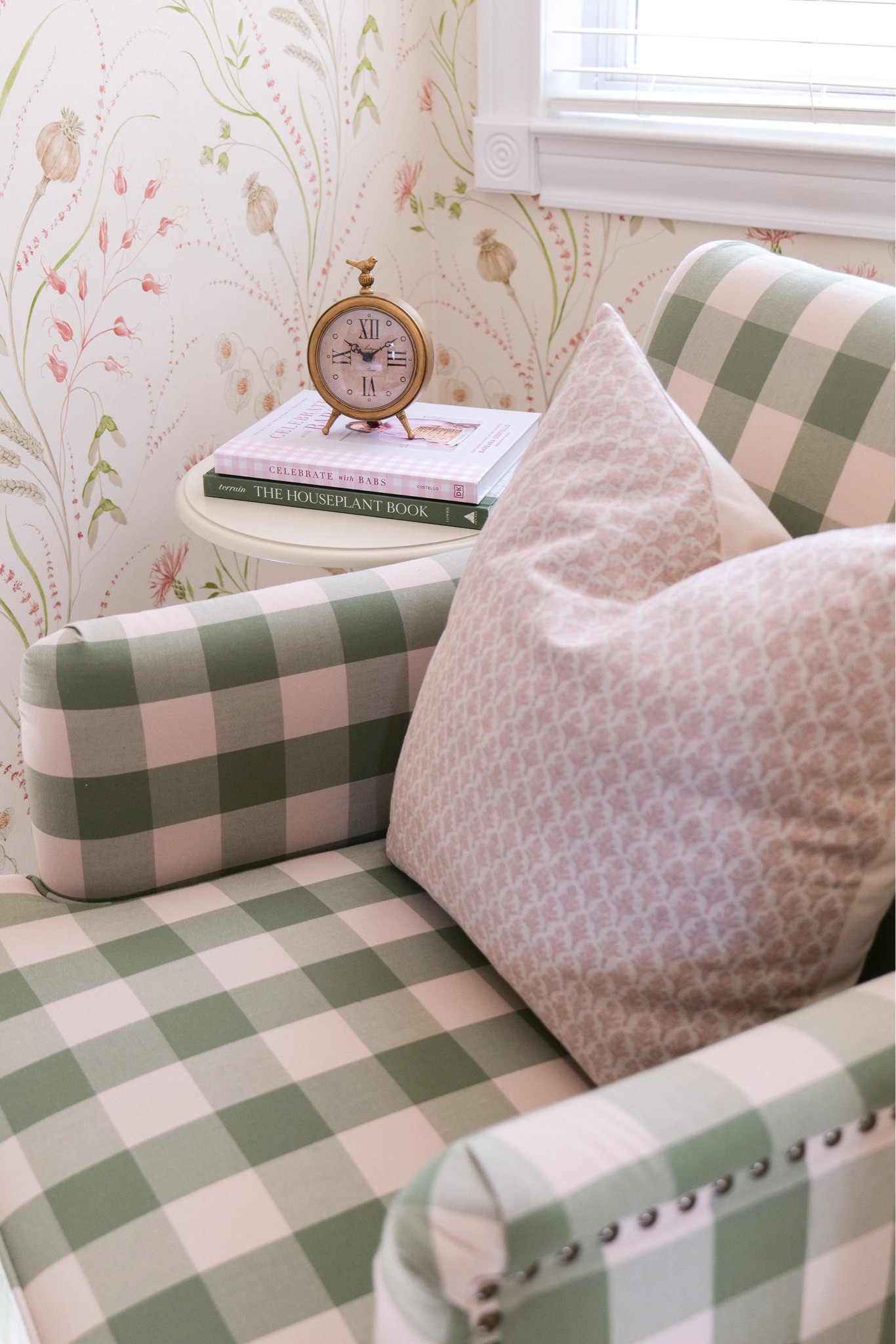 We started off by giving the room a big bold makeover by updating the neutral wall color the room previously had by installing a beautiful wallpaper. Along with the wallpaper we installed, we also added a few statement pieces to create visual interest in the room and to give it a cozy and inviting feel. We went with fresh white linens and pops of pinks and greens in the pillows to bring color and texture to the space. The bed is dressed by a Pottery Barn duvet cover with small pink detail that matches the Pottery Barn quilt, quilt euro shams, and curtains. These all added pops of pink that matches the wallpaper perfectly. To complete the bedside look, I found an antique style nightstand that was small enough to fit the space and also close enough in style to match the beautiful bed. A pink lamp with white shade was added for a subtle pink touch and the white shade tied into the bedding nicely. Shockingly, I found the Bed for this room on Amazon and am so in love with it. I will link below if you are looking for a great quality bed that is budget-friendly and that can also be functional with so many color schemes. 

#LTKunder100 #LTKFind #LTKhome