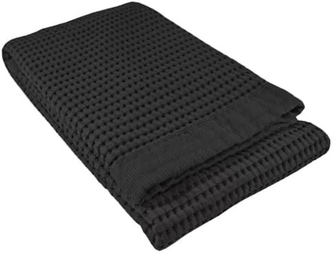 GILDEN TREE Waffle Towels Quick Dry Lint Free Thin Bath Towel, Modern Style (Faded Black) | Amazon (US)