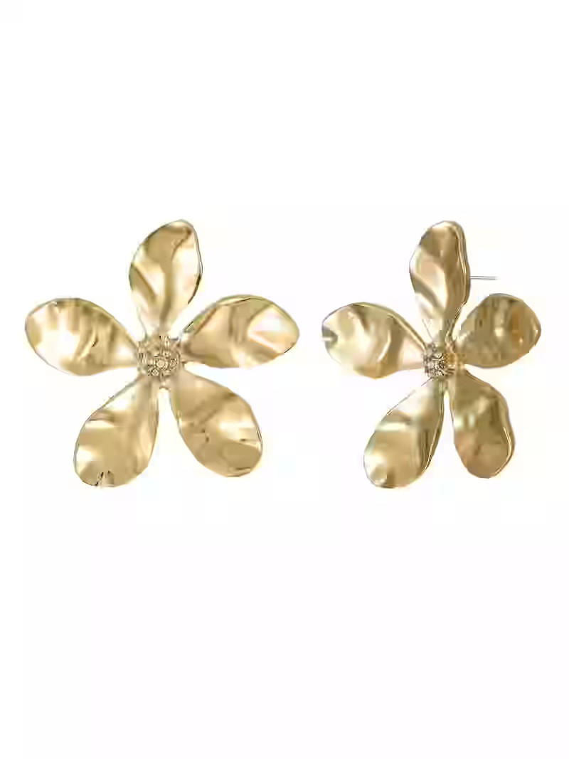 Time and Tru Goldtone Floral Motif Earrings, 1 Pair | Walmart (US)